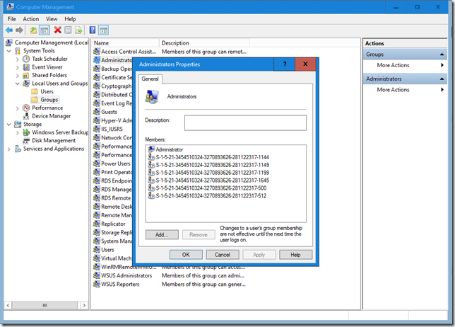 Nice to Know – Membership in a Local group contains only SID numbers in ...